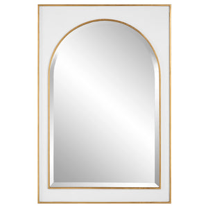 Uttermost Crisanta Gloss White Arch Mirror