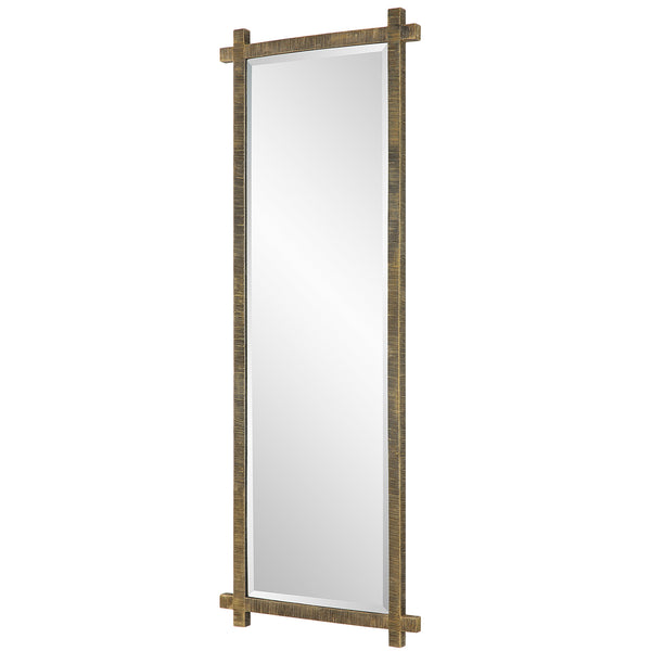 Uttermost Abanu Ribbed Gold Dressing Mirror