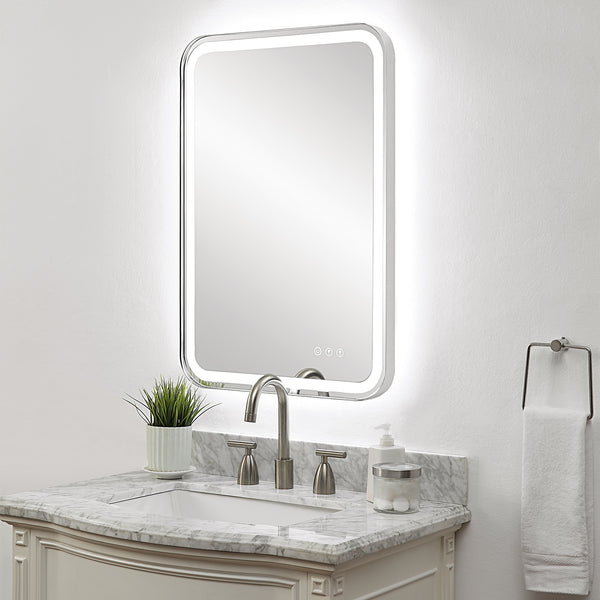 Uttermost Crofton Lighted Nickel Vanity Mirror