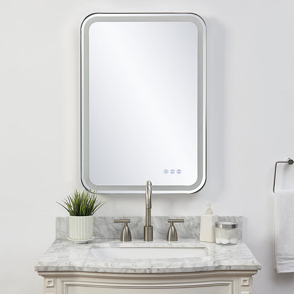 Uttermost Crofton Lighted Nickel Vanity Mirror