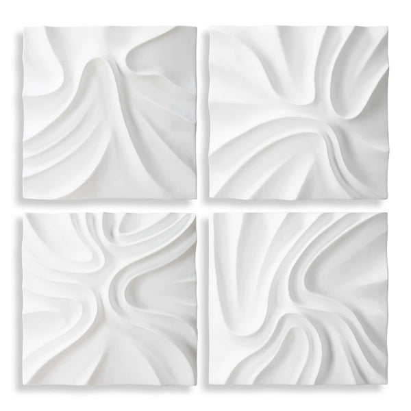 Uttermost Snowdrift Sculpted White Wall Decor Set/4