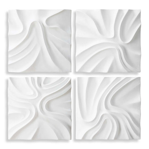 Uttermost Snowdrift Sculpted White Wall Decor Set/4