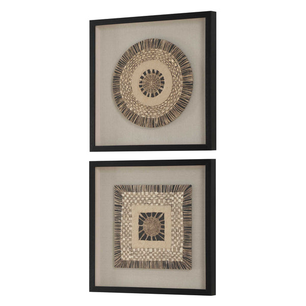 Uttermost Intertwine Knit Paper Shadow Box Set/2