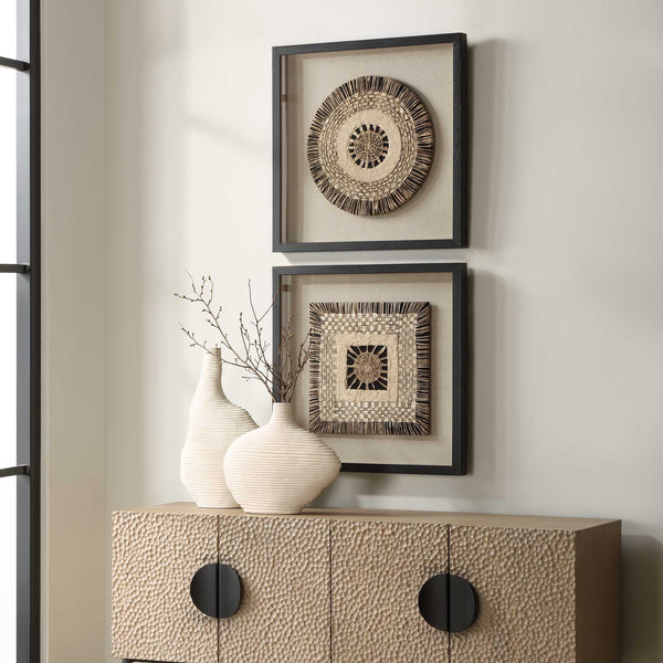 Uttermost Intertwine Knit Paper Shadow Box Set/2