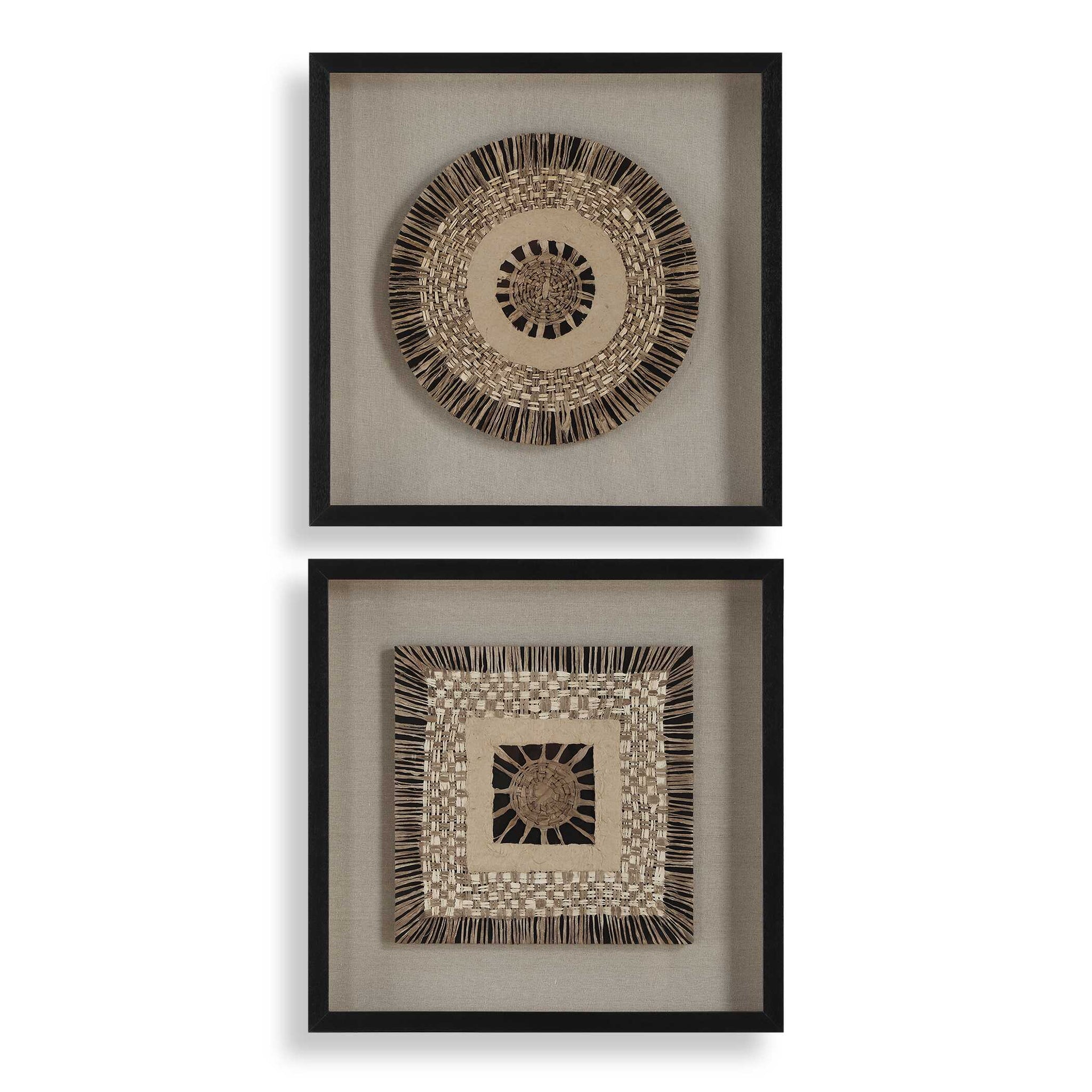 Uttermost Intertwine Knit Paper Shadow Box Set/2