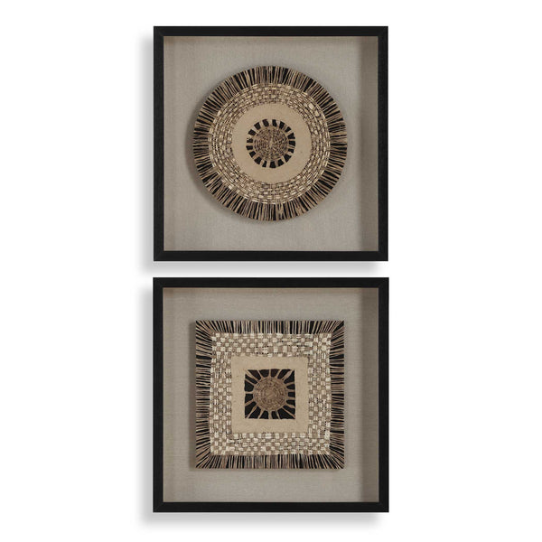 Uttermost Intertwine Knit Paper Shadow Box Set/2