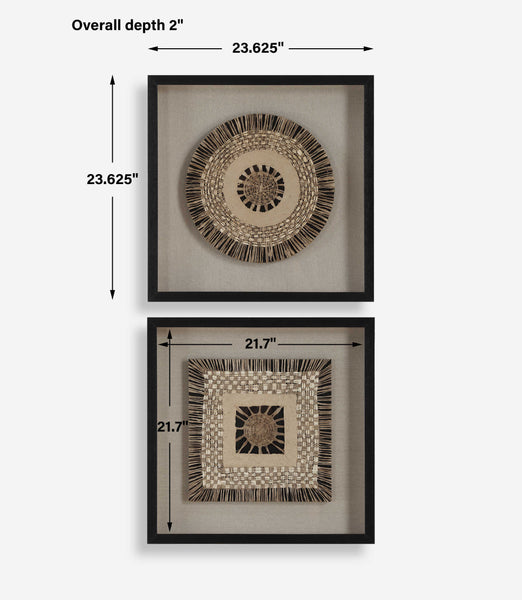 Uttermost Intertwine Knit Paper Shadow Box Set/2