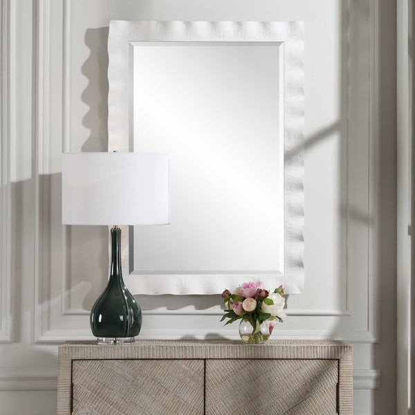 Uttermost Haya White Scalloped Mirror