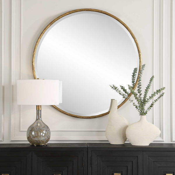 Uttermost Sutton Aged Gold Round Mirror