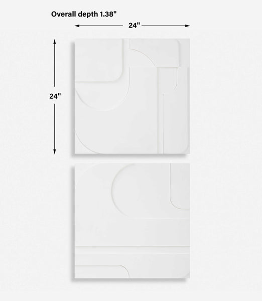 Uttermost Contours White Wall Decor Set/2