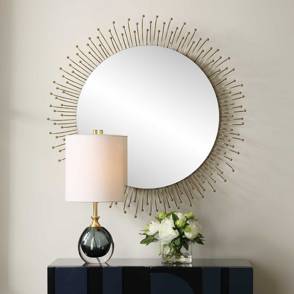 Uttermost Aga Round Gold Mirror