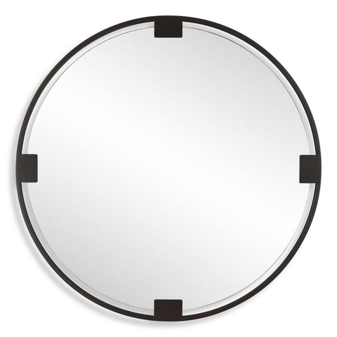 Uttermost Cornelia Black Round Mirror