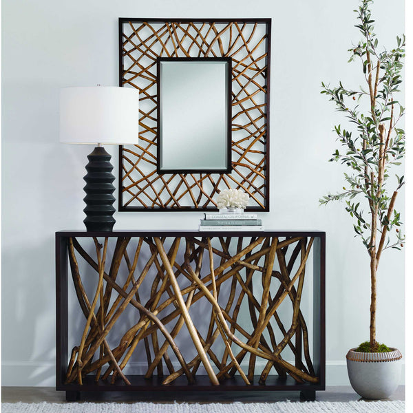 Uttermost Teak Maze Rectangle Mirror
