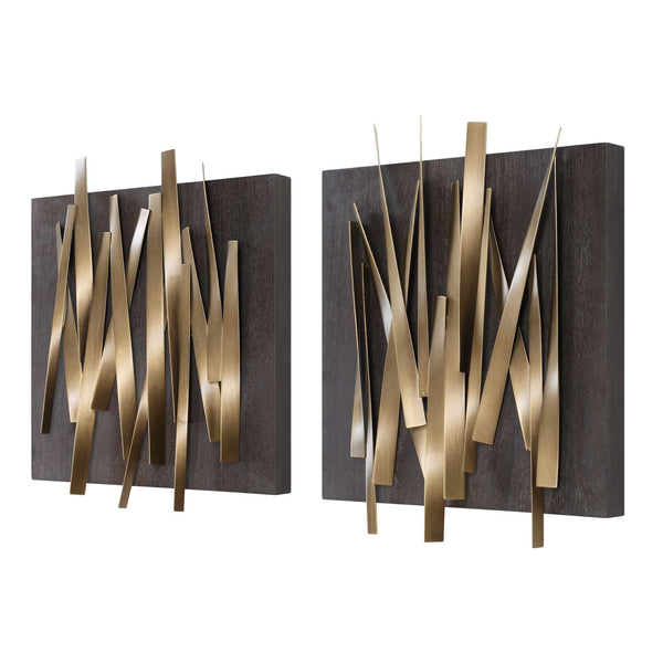 Uttermost Crosshatch Metal Wall Decor Set/2