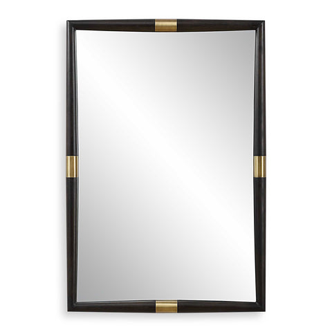 Uttermost Larkin Dark Wood & Brass Mirror