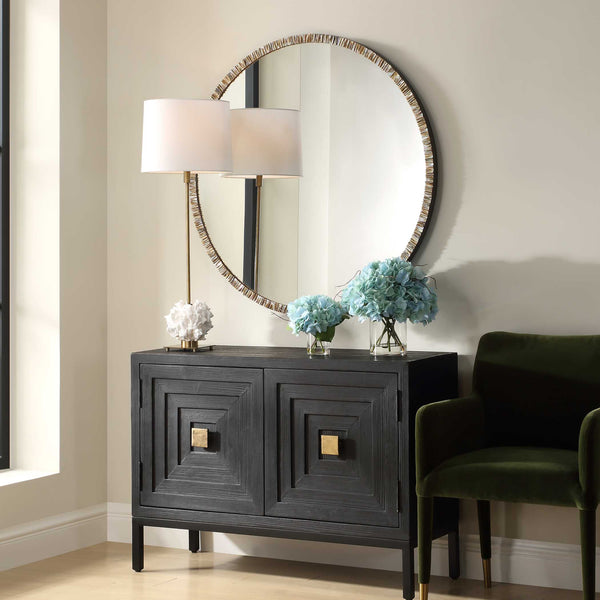 Uttermost Odeon Shell Inlay Round Mirror