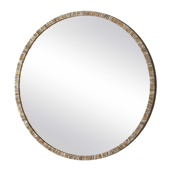 Uttermost Odeon Shell Inlay Round Mirror