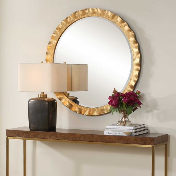 Uttermost Haya Round Gold Mirror