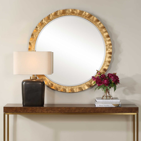 Uttermost Haya Round Gold Mirror