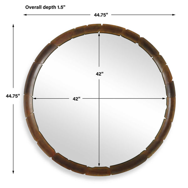 Uttermost Auger Amber Glass Round Mirror