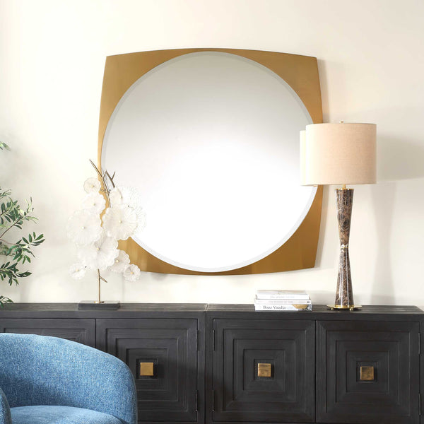 Uttermost Neilia Round Brass Mirror