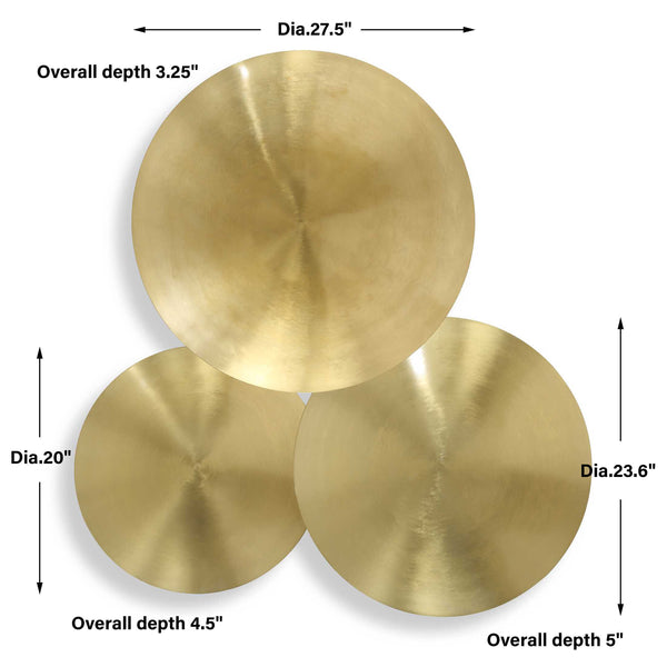 Uttermost Cymbalic Round Brass Wall Art Set/3