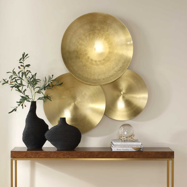 Uttermost Cymbalic Round Brass Wall Art Set/3