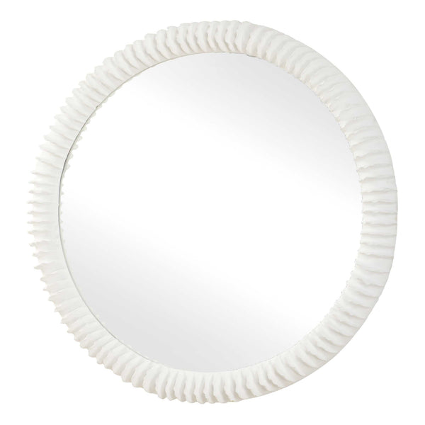 Uttermost Akiko White Round Mirror
