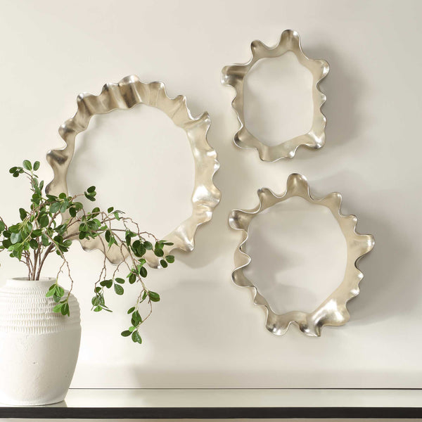 Uttermost Ripple Effect Silver Wall Art Set/3