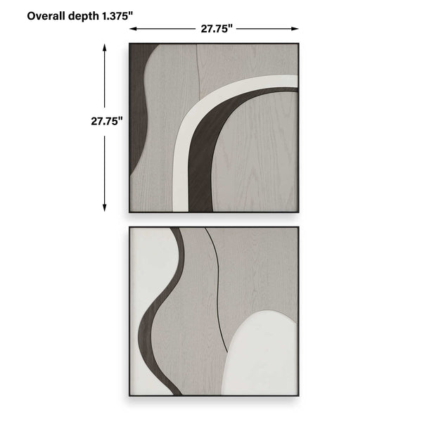 Uttermost Joel Modern Wood Wall Art Set/2