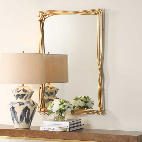 Uttermost Curved Branches Gold Mirror