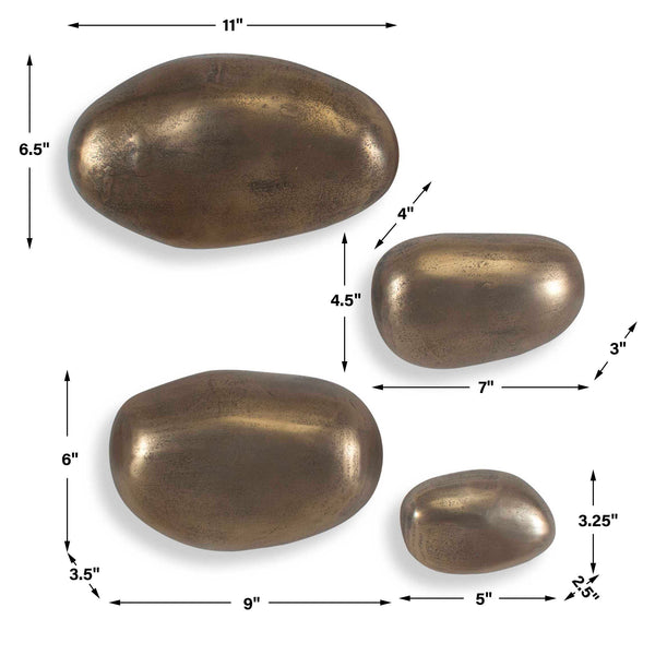 Uttermost Set In Stone Brass Outdoor Wall Art Set/4