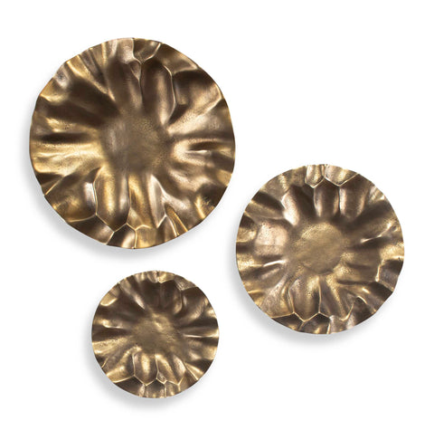 Uttermost Peonia Outdoor Gold Wall Art Set/3