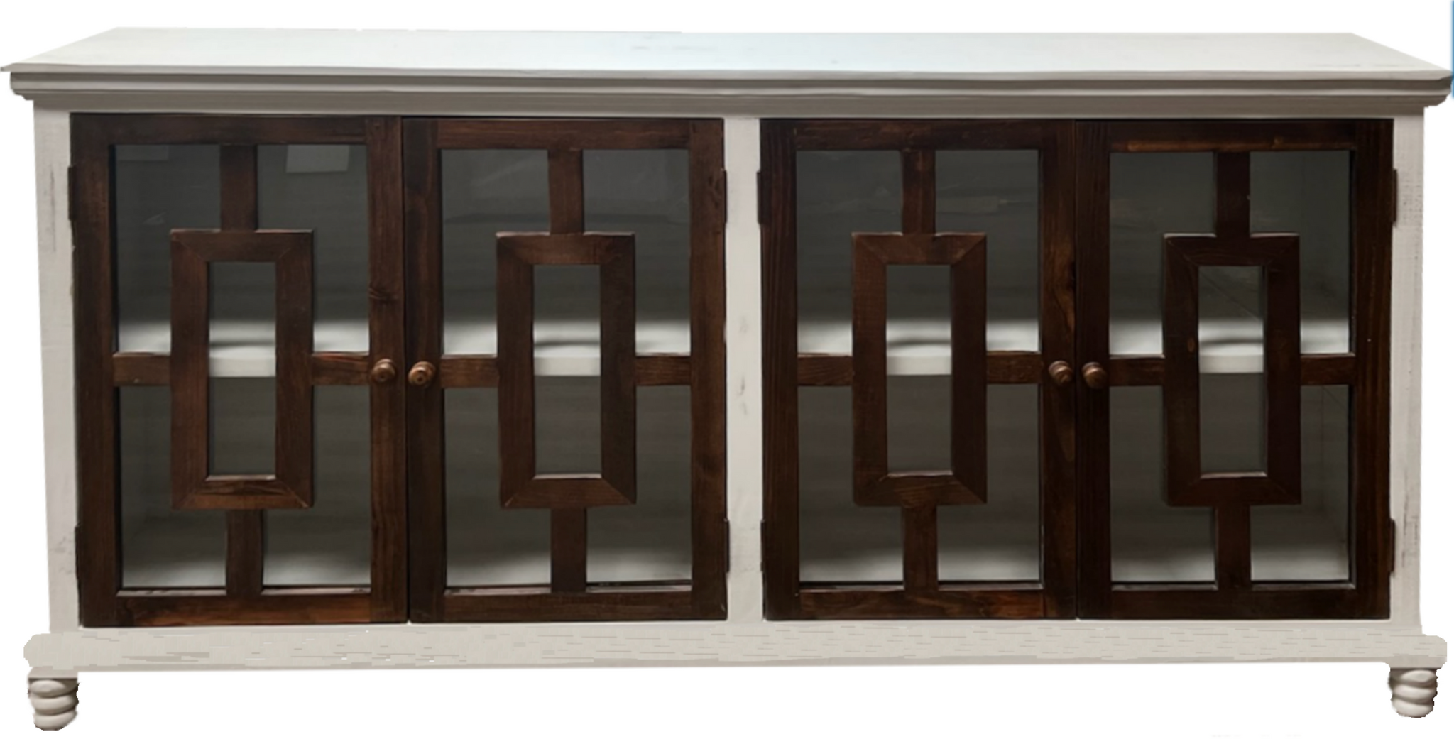 NERO WHITE CONSOLE W/RODEO BOX FIGURE DOORS