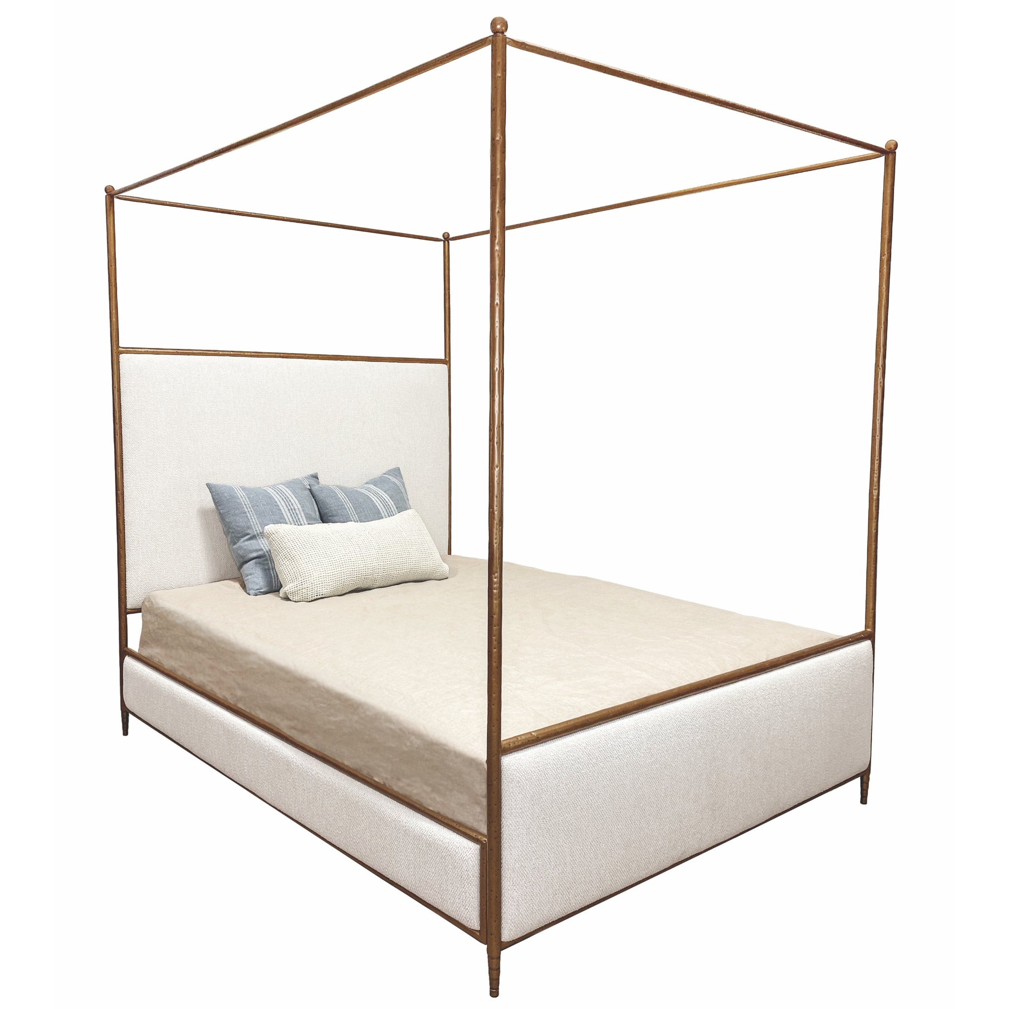Royce Iron Canopy Bed 1208 Hammered Brass