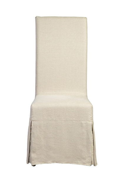 Linen Floor Length Slip Covered Parsons Chair - 70018F - image 5