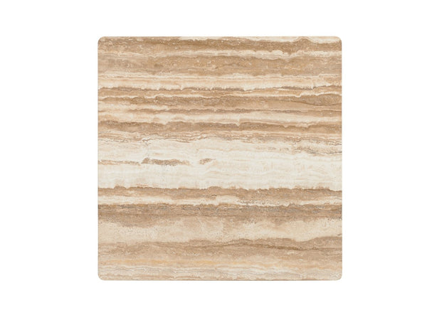 Menlo Park Metal End Table with Stone Top