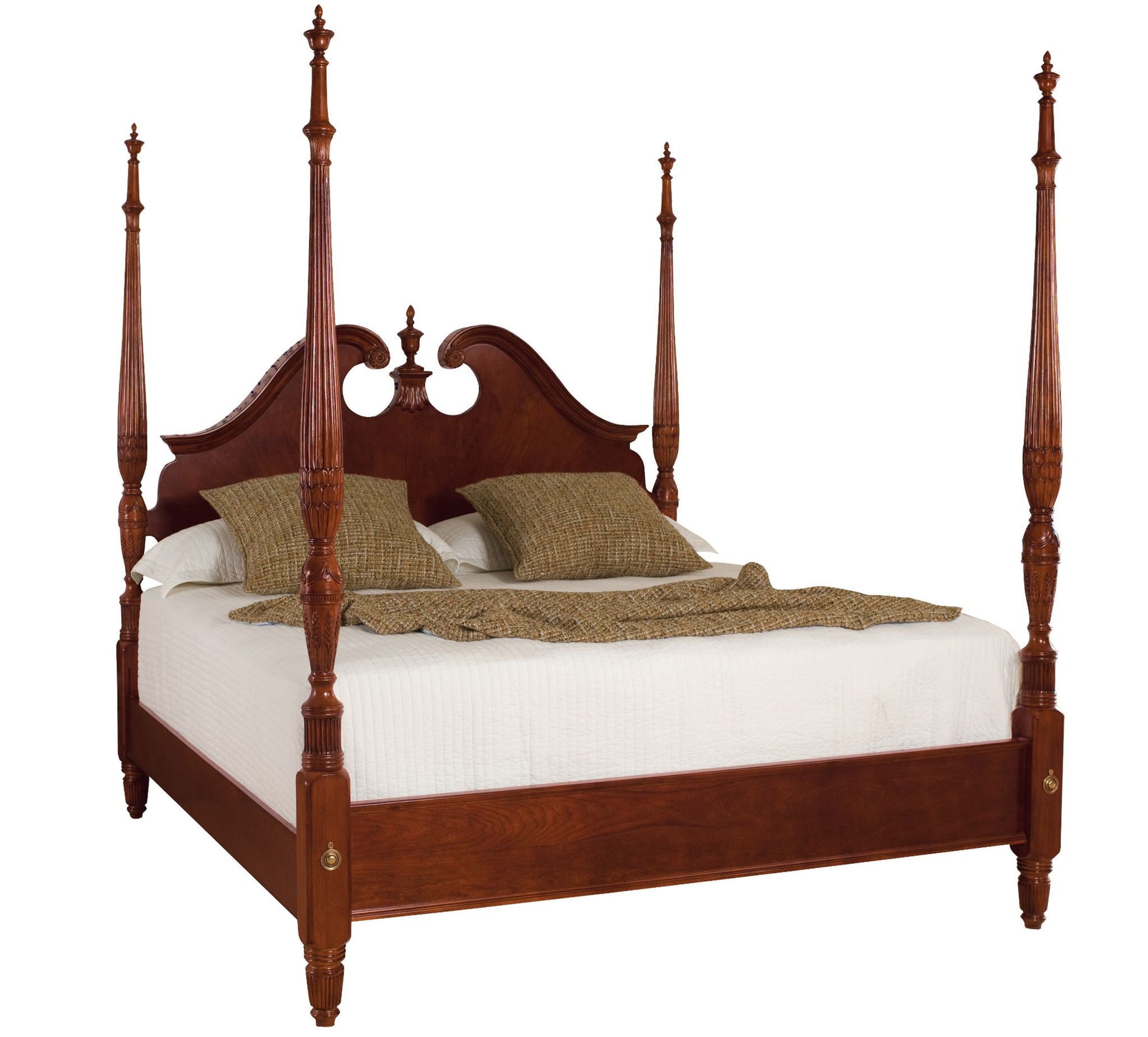 PEDIMENT POSTER QUEEN BED - COMPLETE