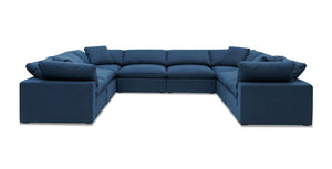 Bowe U Shaped Sectional Navy