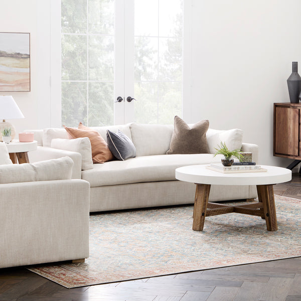 Laurel Collection Sofa Oat White