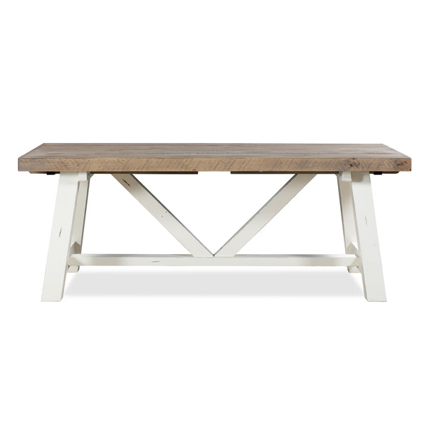 Chester Dining Table 78" Distressed White finish