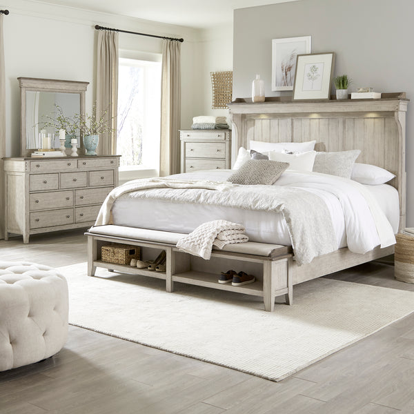 Liberty Furniture 457-BR-KMSDMC King Mantle Storage Bed, Dresser & Mirror, Chest