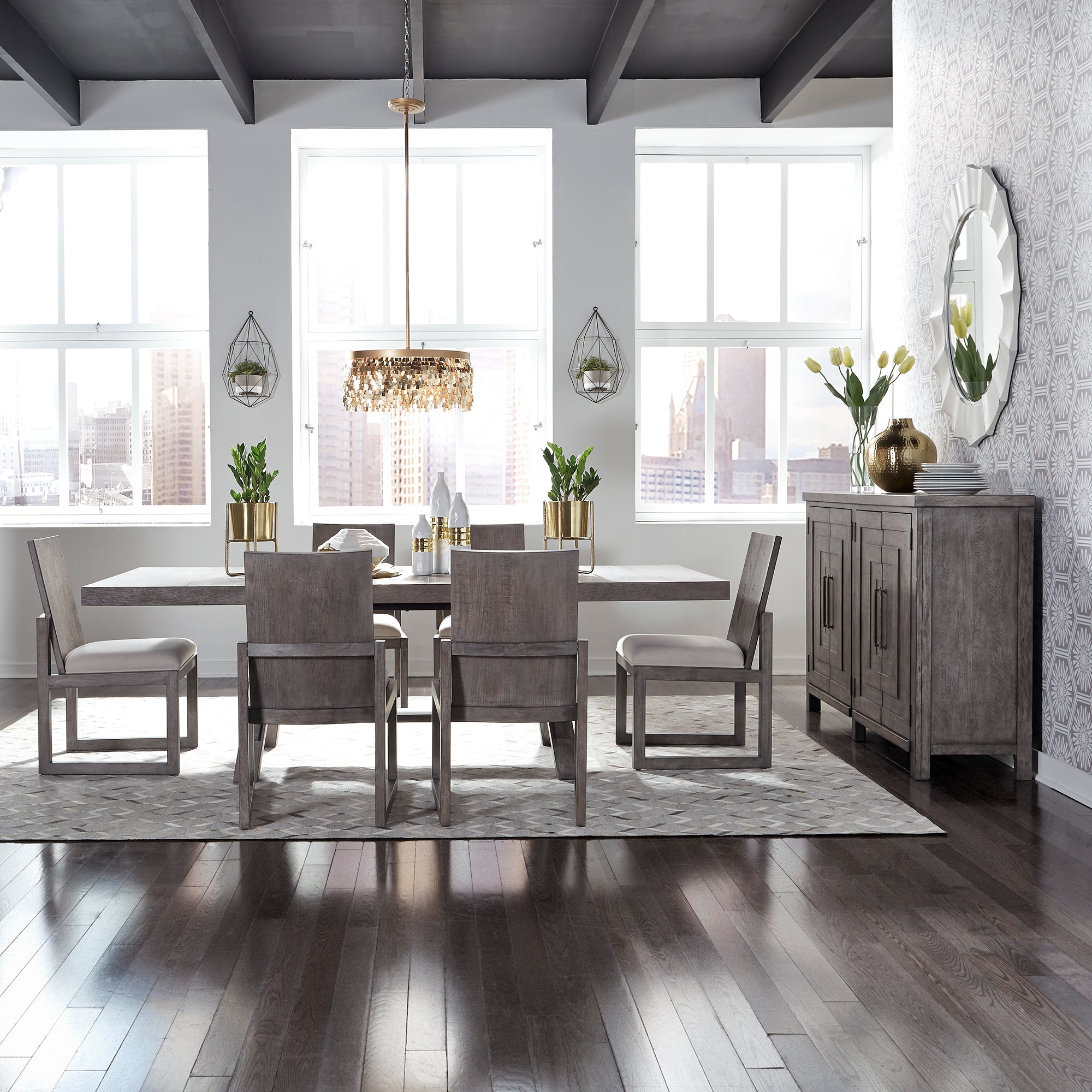 Liberty Furniture 406-DR-O7TRS Opt 7 Piece Trestle Table Set