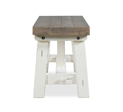 Chester Dining Bench Distressed White finish