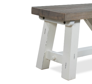 Chester Dining Bench Distressed White finish