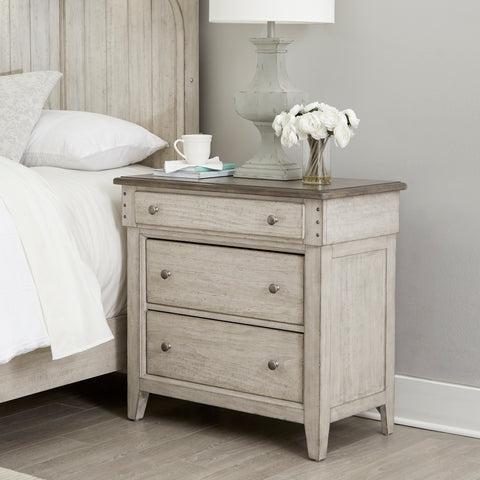 Liberty Furniture 457-BR62 3 Drawer Bedside Chest w/ Charging Station