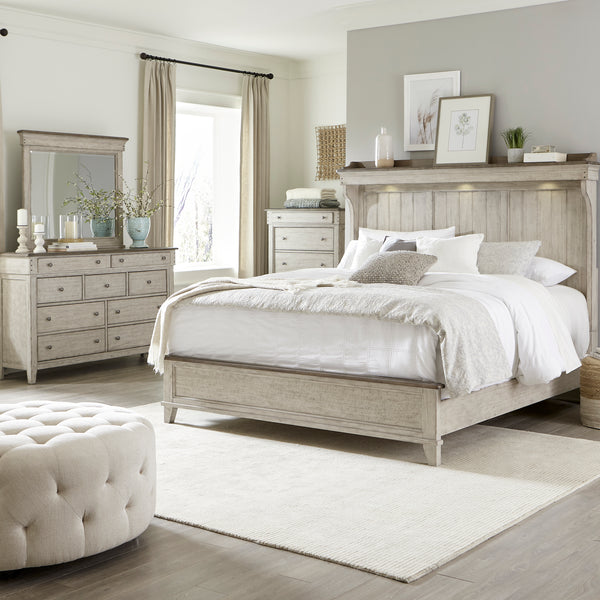 Liberty Furniture 457-BR-QMTDMC Queen Mantle Bed, Dresser & Mirror, Chest