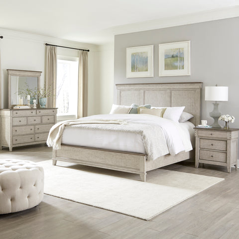 Liberty Furniture 457-BR-KPBDMN King Panel Bed, Dresser & Mirror, Night Stand