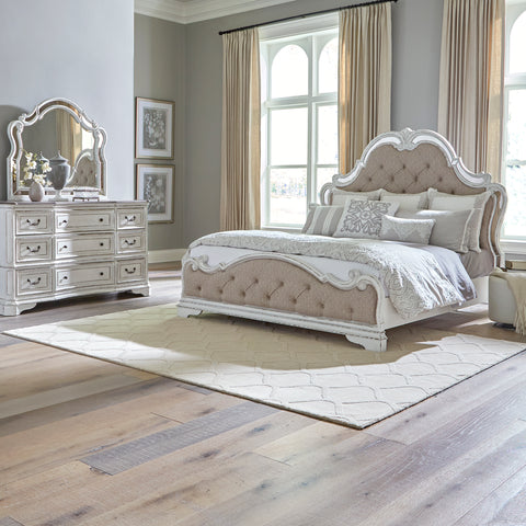 Liberty Furniture 244-BR-OQUBDM Opt Queen Uph Bed, Dresser & Mirror