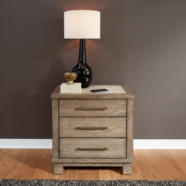 Liberty Furniture 876-BR61 3 Drawer Night Stand w/ Charging Station